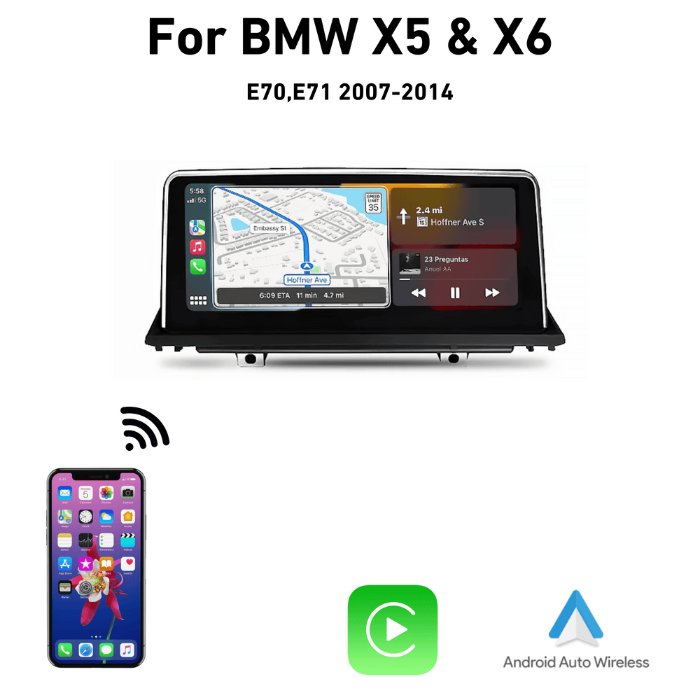 BMW X5 & X6 Wireless CarPlay & Android Auto 10.25inch Touch Screen Multimedia Display Upgrade 2007-2013 CCC CIC E70 E71