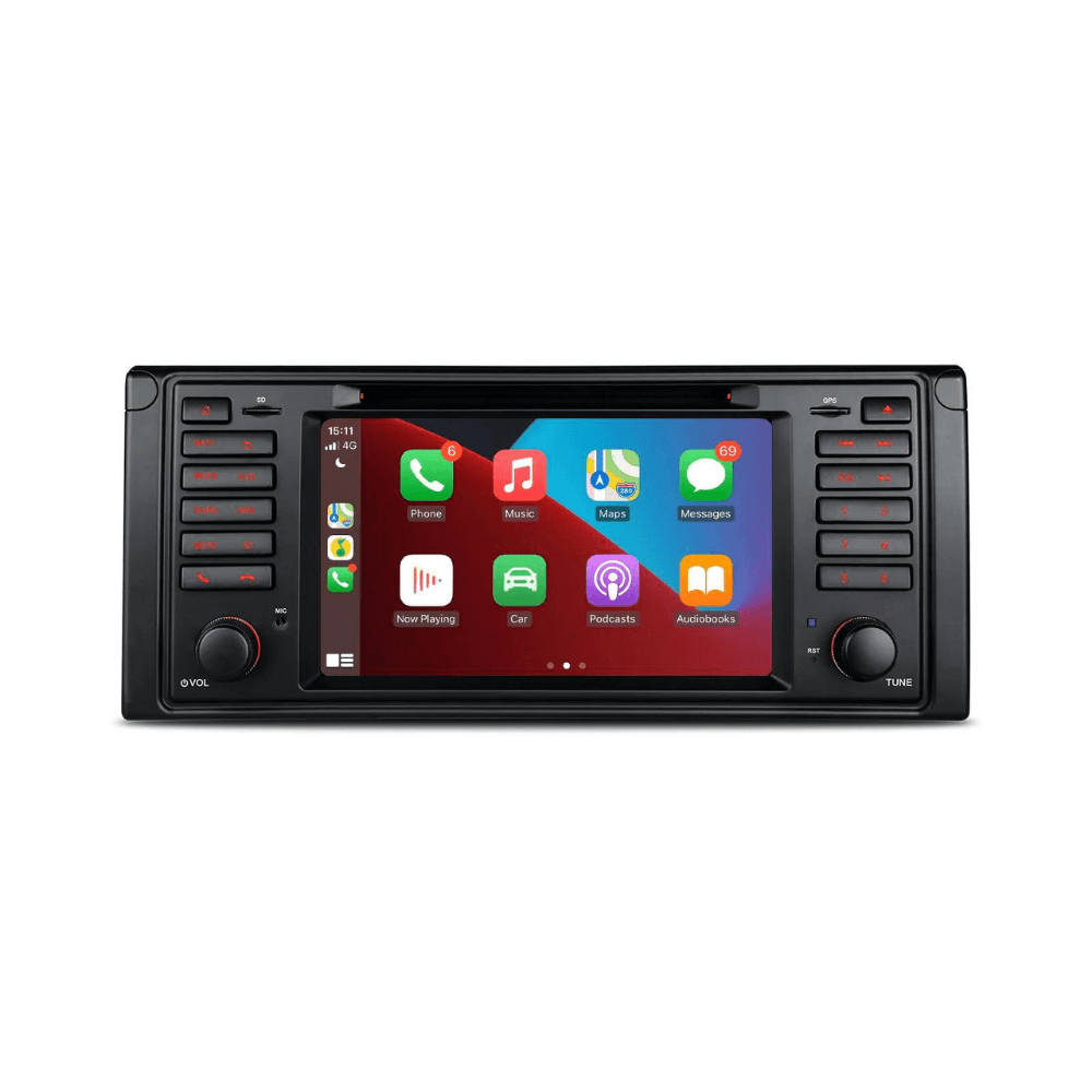 Direct fit for BMW E39 5 Series (1997-2003), 7 Inch HD Android 12 Display, 6GB RAM+128GB SSD upgrade with built in Apple CarPlay & Android Auto