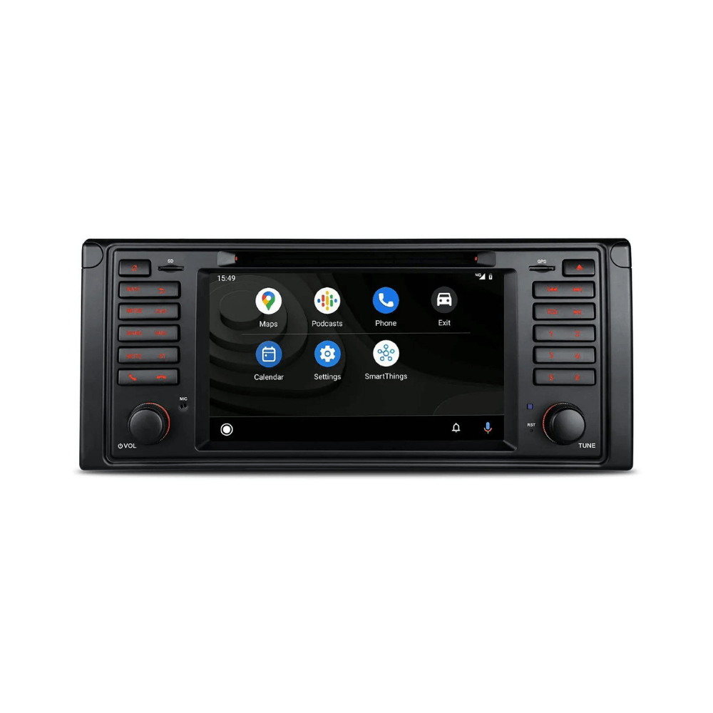Direct fit for BMW E39 5 Series (1997-2003), 7 Inch HD Android 12 Display, 6GB RAM+128GB SSD upgrade with built in Apple CarPlay & Android Auto